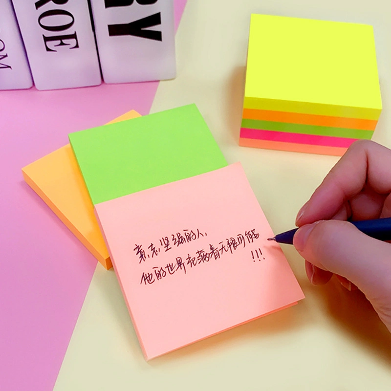 Fluorescent Notes Simple and Removable Solid Color Notes This Office Note-Taking for Students N Times