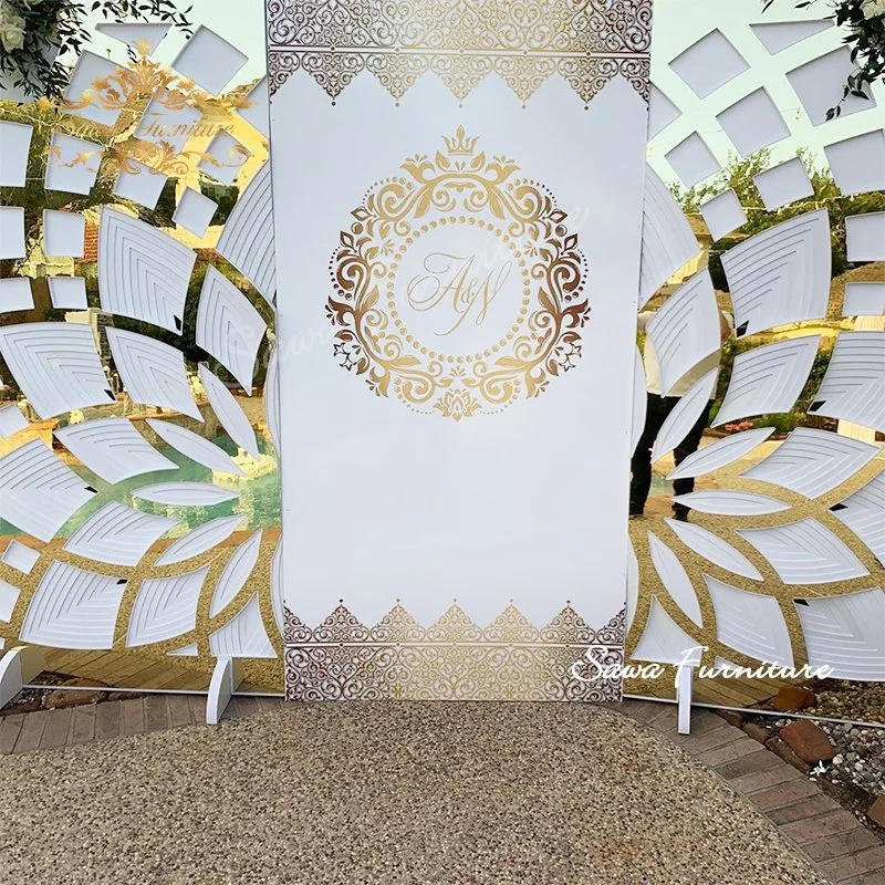 Fleur de toile de fond de matériaux de décoration murale drapé Acrylique Toile de fond de mariage
