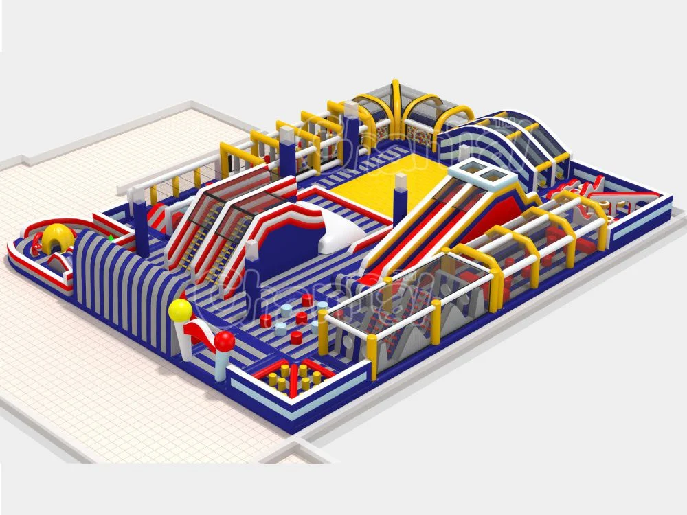 Parc intérieur gonflable géant Course à obstacles Aire de jeux