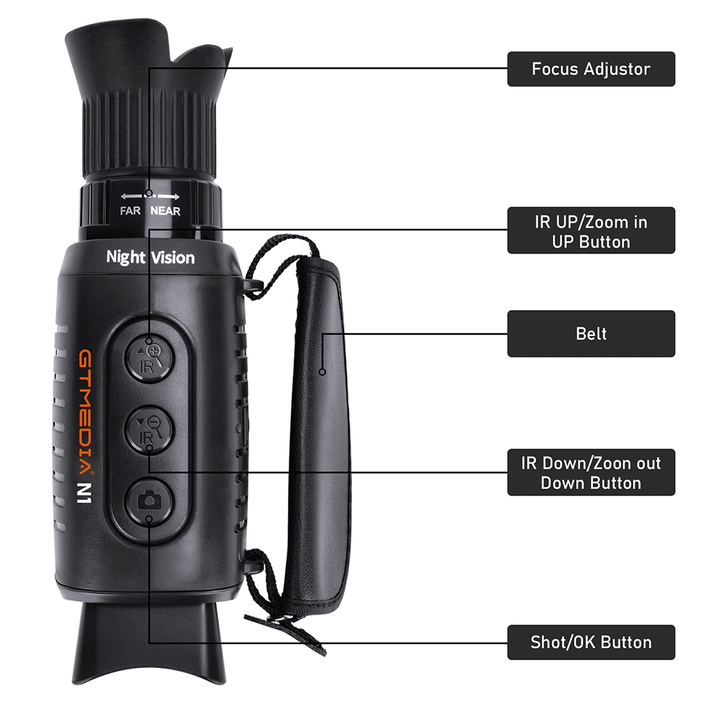 Digital Night Vision Monocular Supplier LCD Take Photos and Videos TF Card Digital Scopes for Camping