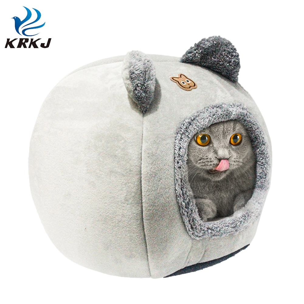 Tc-050 Self-Warming 2 in 1 Foldable Cave Shape Pet Cat Bed House