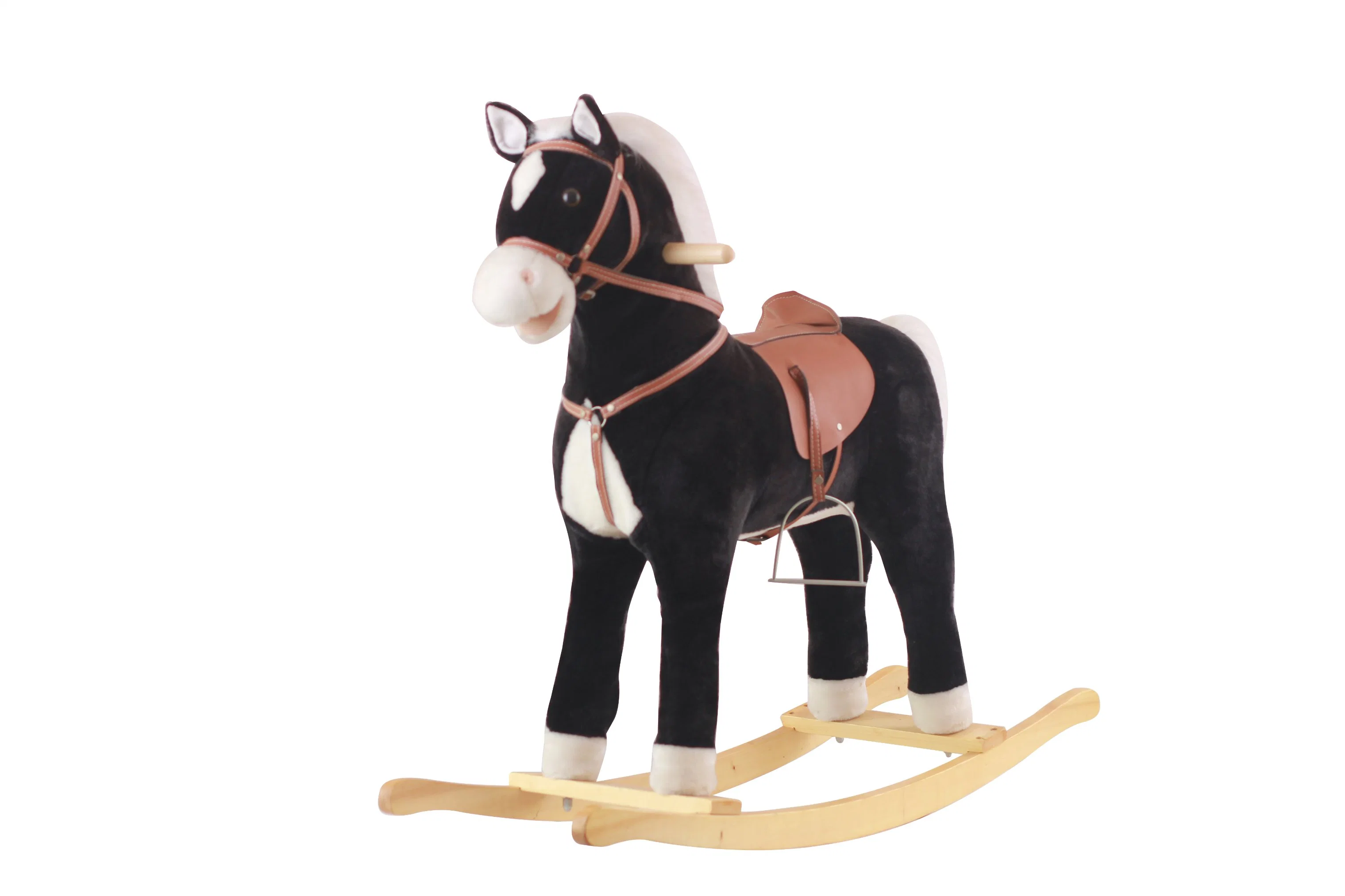 Mayorista/Proveedor Toddler Rocking Chair Trojan Rocking Horse Plush Dolls de madera Montar a caballo Rocking Juguetes de Peluche