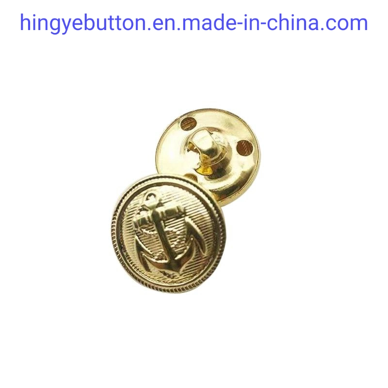 Metal Button Zinc Alloy Anchor Logo Foot Shank Button for Garment Accessories