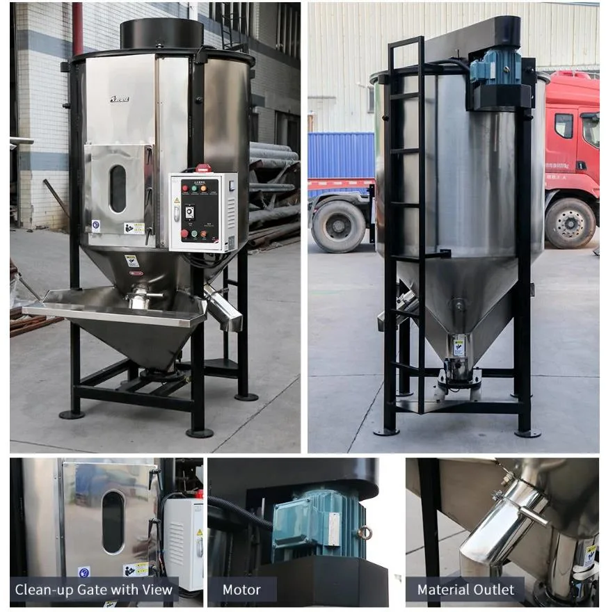 High quality/High cost performance 200kg/Hr Stainless Steel Mixing Machine Vertical Plastic Recycling Blender Mixer