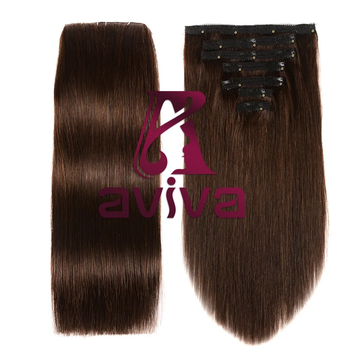 Brasil Hair Extension Clip en el cabello humano de 14 pulgadas de extensión de la Virgen Hair Extension Clip Hair Extension 2# Color Rubio (AV-CH05-14-2#)