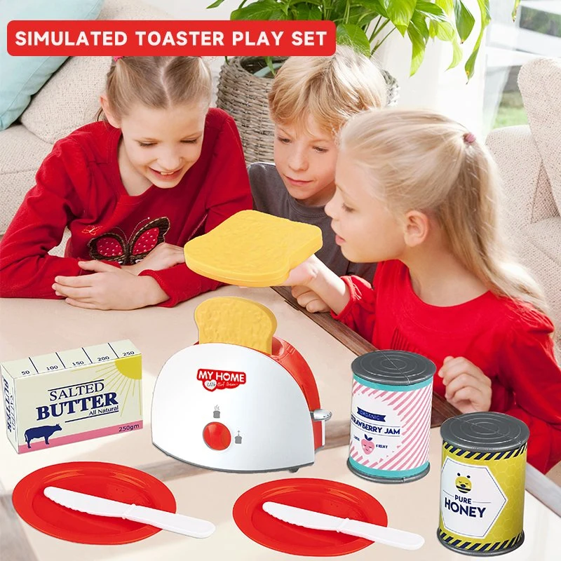 Simulación máquina de pan juguete Educación de la cocina de la finja Juego de plástico Comida Utensilios de cocina Accesorios niños Tostadora Toy