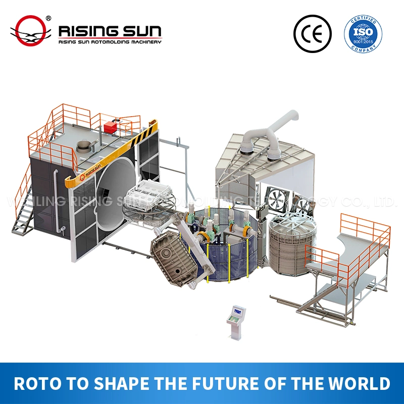 Rising Sun Oven Moveable Rotomolding Machine for Rotomolded Cooler Box