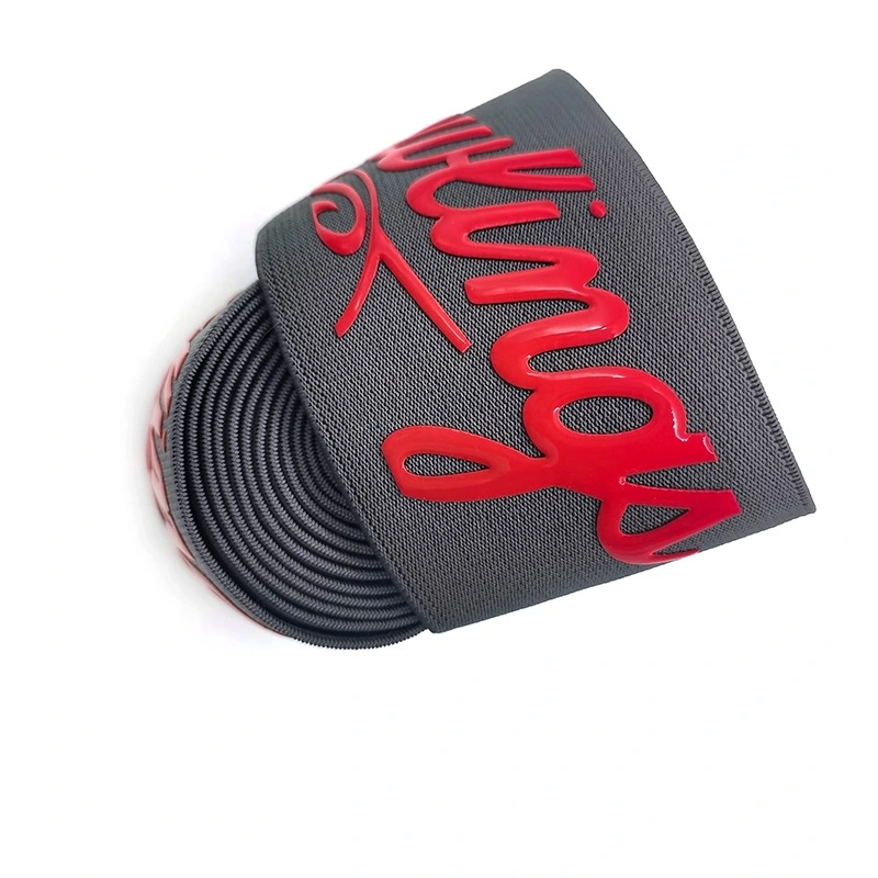 3D Silicone Rubber Embossed Logo Printed Elastic Band