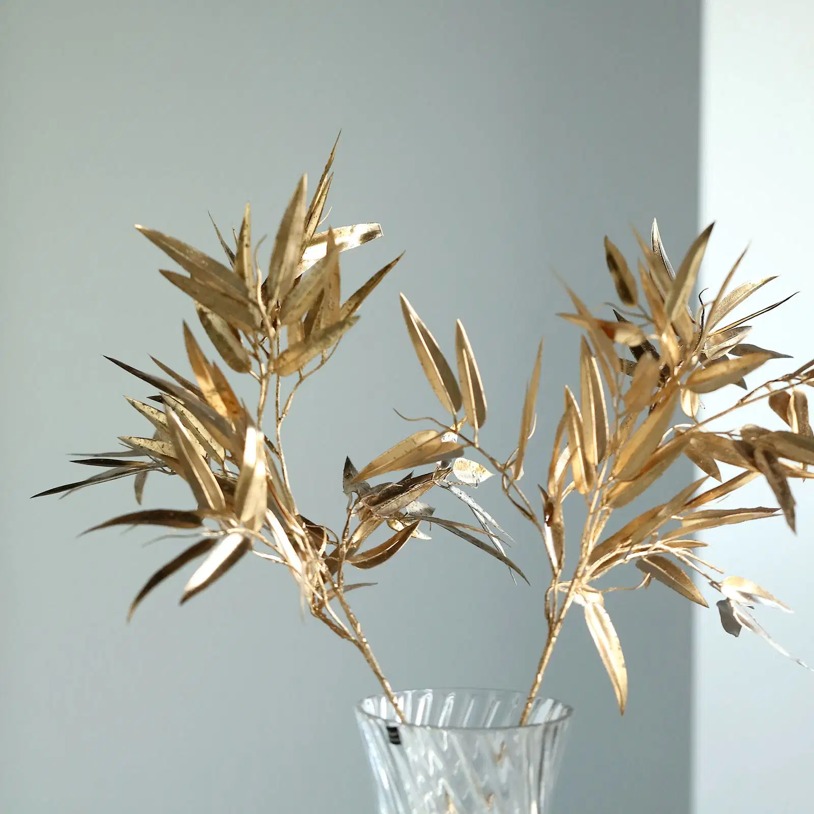 Wholesale/Supplier Shiny Metallic Gold Faux Arrangement Floral Stems Artificial Bamboo Plant