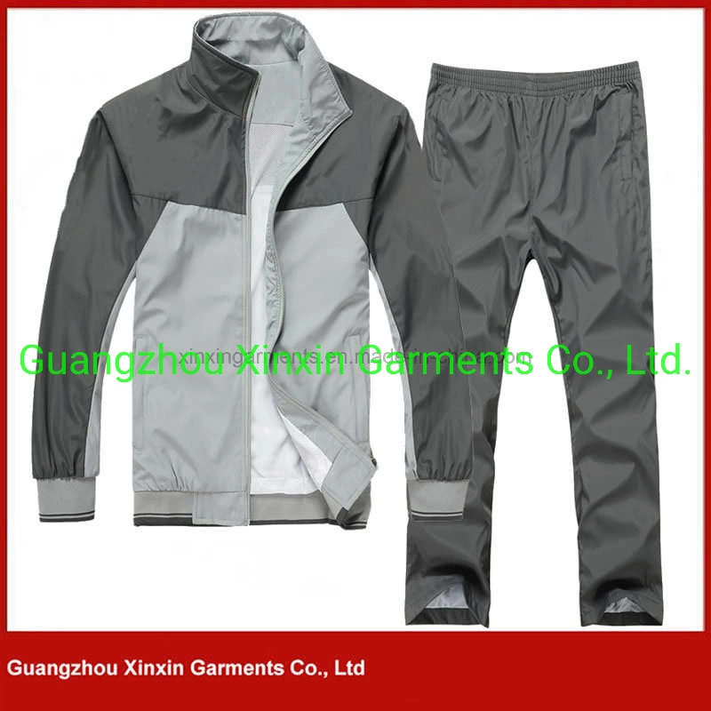 Latest Design Nylon Grey Sport Track Suits Wear for Men (T69)