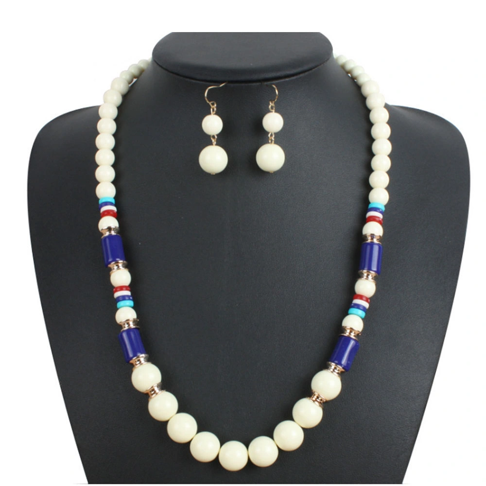 New Product Fashion Red Bead Earrings Necklace Jewelry Set