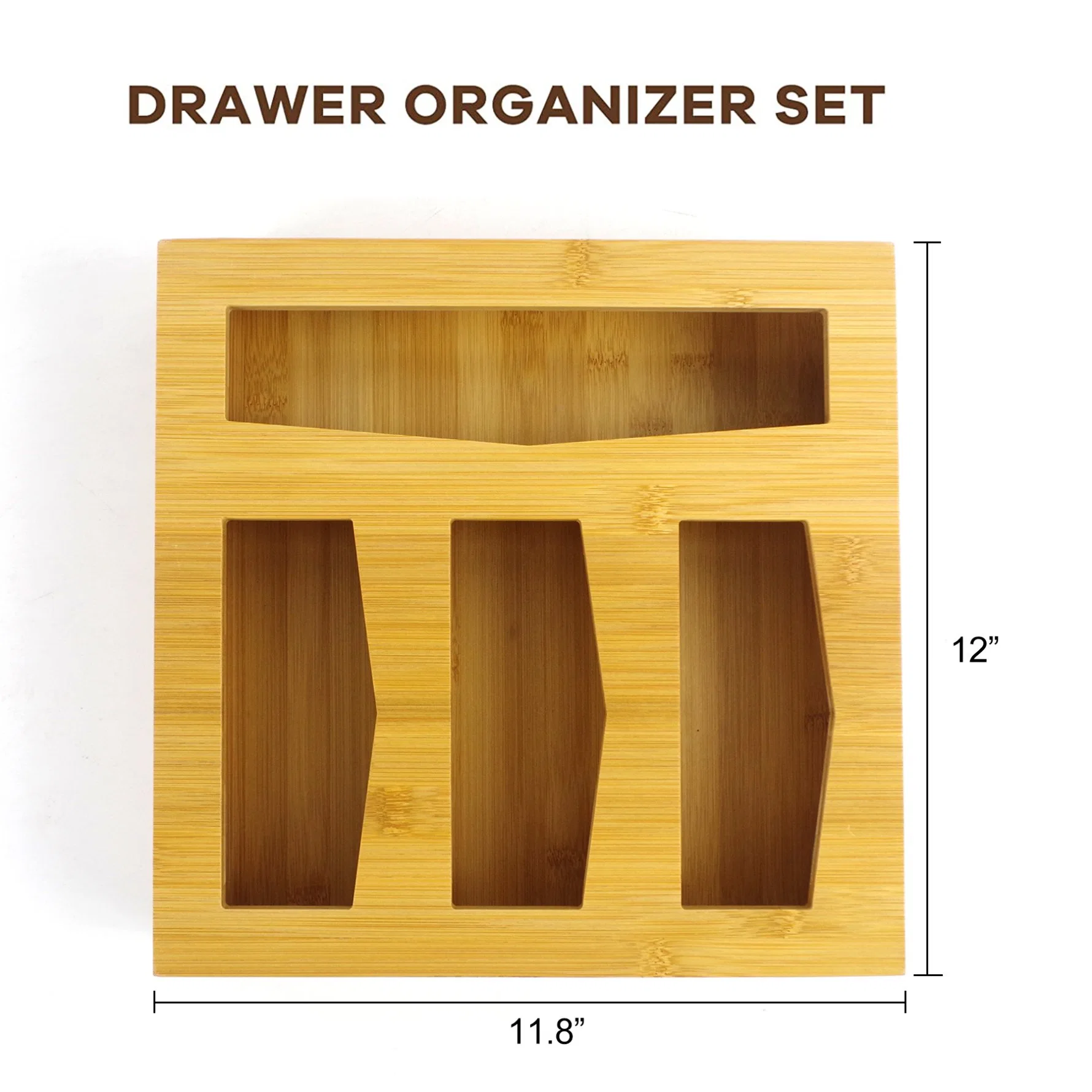 Bamboo Ziplock Bag Storage Organizer for Drawer