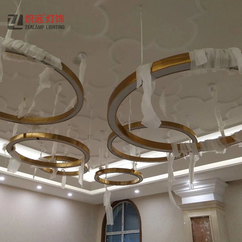 Modern Rings Acrylic LED Lighting Ceiling Mounted Pendant Lamp Decoration