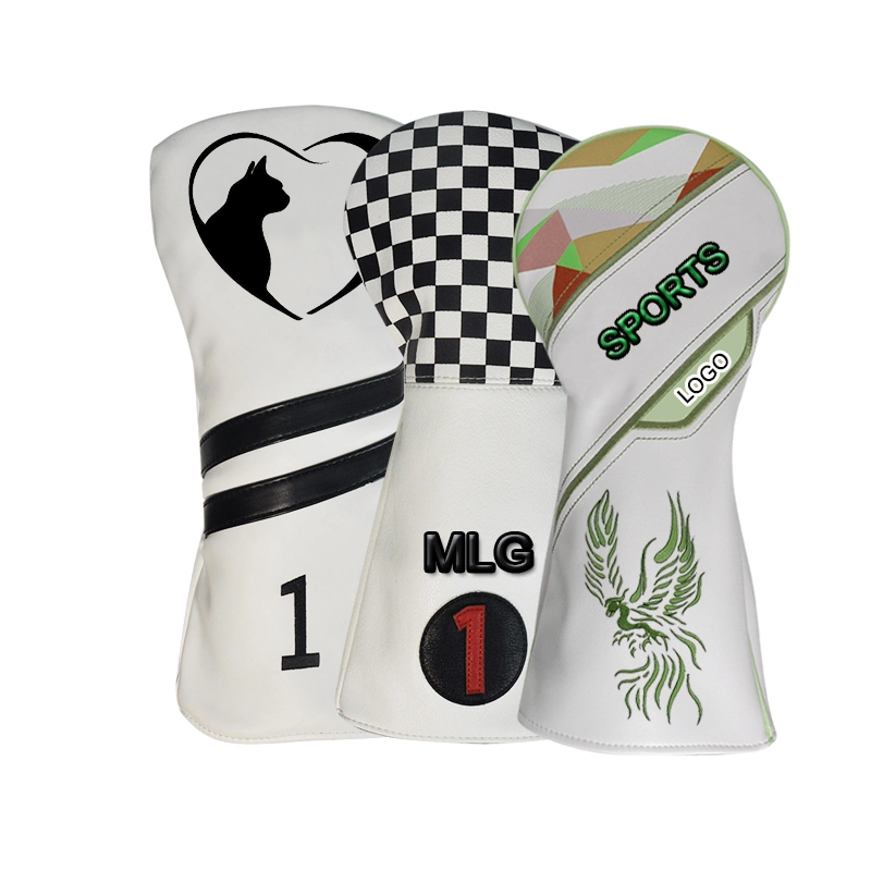 High Quality PU Leather Printing Logo Driver Golf Club Covers