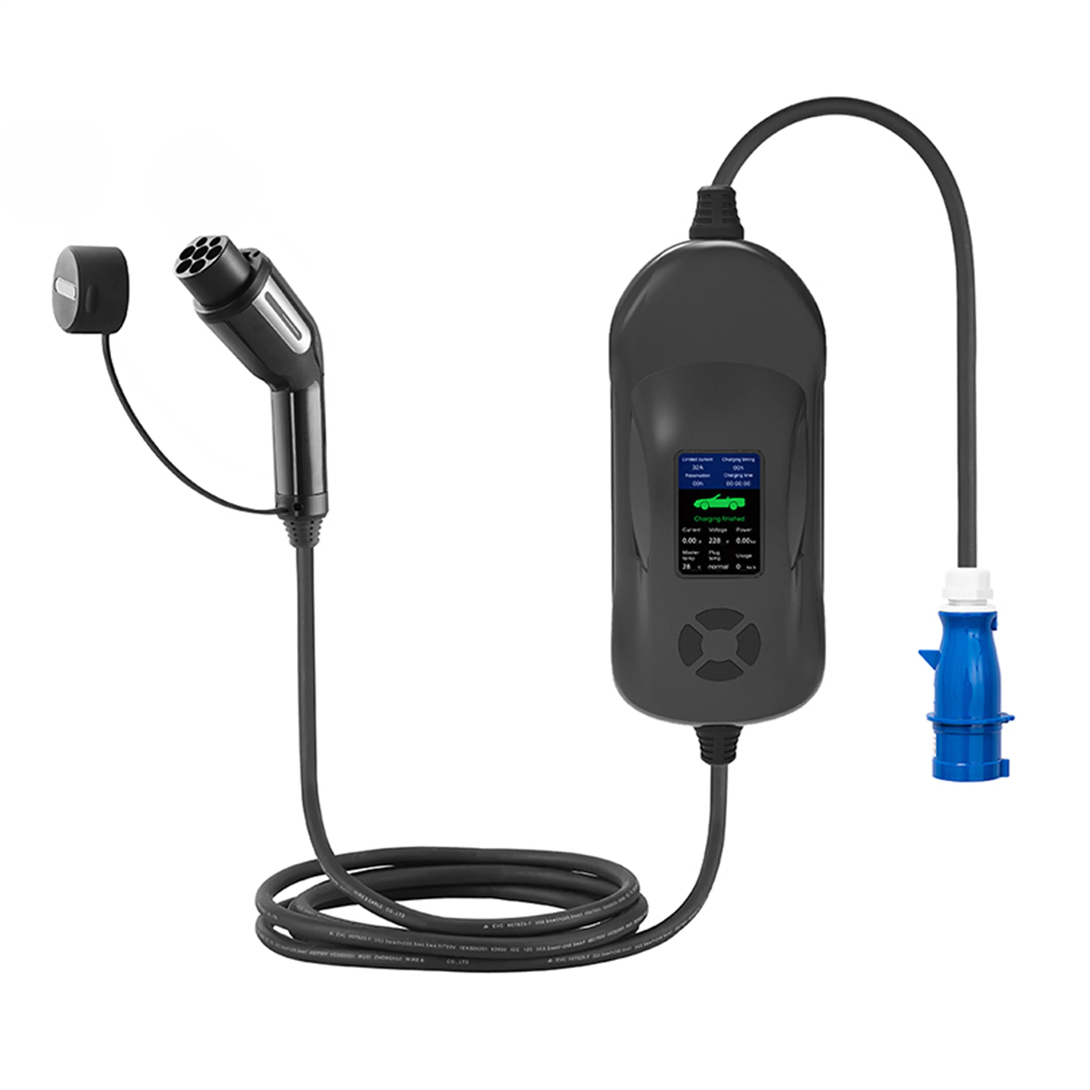 Cargador EV portátil para exteriores 2,2kW 10A personalizado con cable 5m