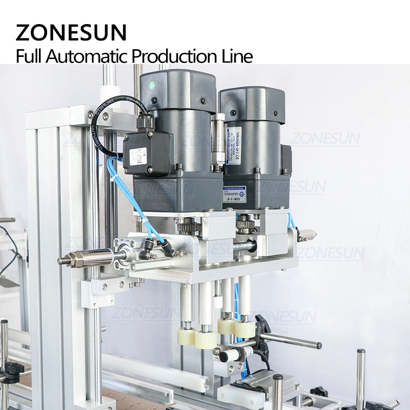 Zonesun cosmética el aceite de cocina de engrase automático gotero llenar con líquido de la botella de champú Capping vibrador y la línea de máquinas de etiquetado