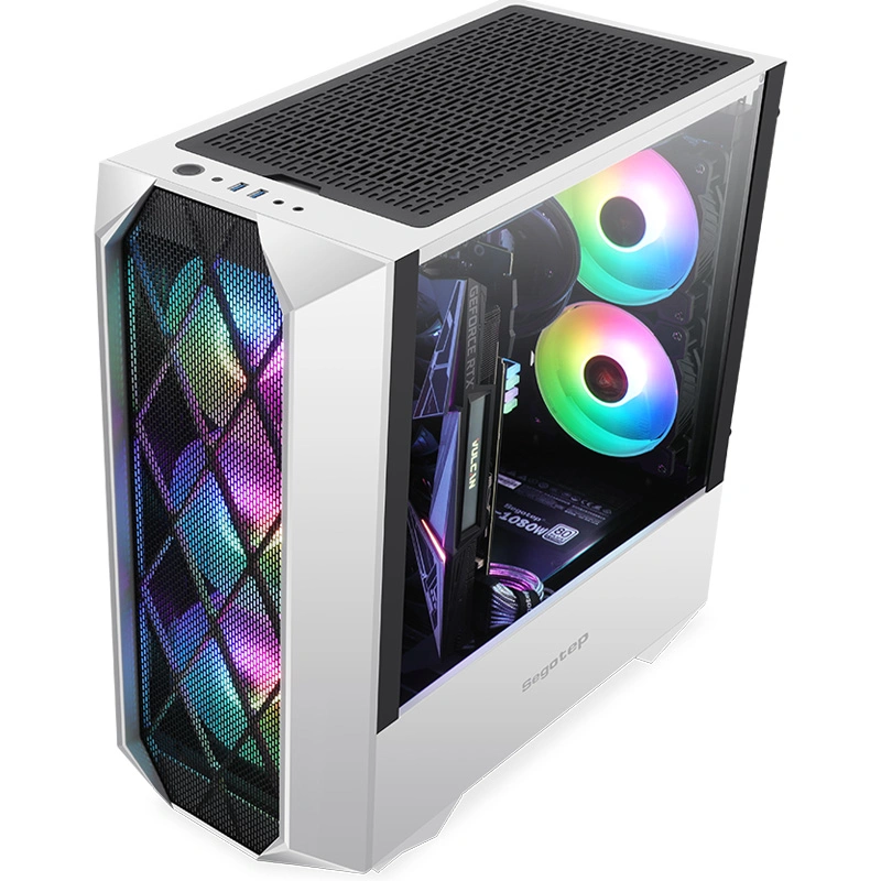 OEM-High-Airflow, RGB LED Light Strips-Glass Side- Unique Mesh-ATX MID-Tower PC Computer Gaming Cases-Factory