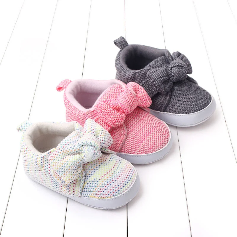 Spring and Autumn New Knitted 0-1 Year Old Baby Princess Soft Shoes