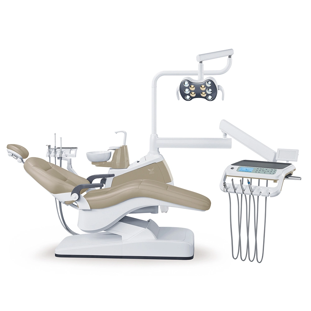 Cadeira dentária castanha aprovada pela ISO, cadeira de higiene dentária/cadeira dentista antiga/dentária Equipamento e suprimentos
