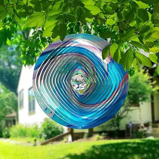 Crystal Ball 3D Stainless Steel Hanging Worth Gift Christmas Decoration Wind Spinner