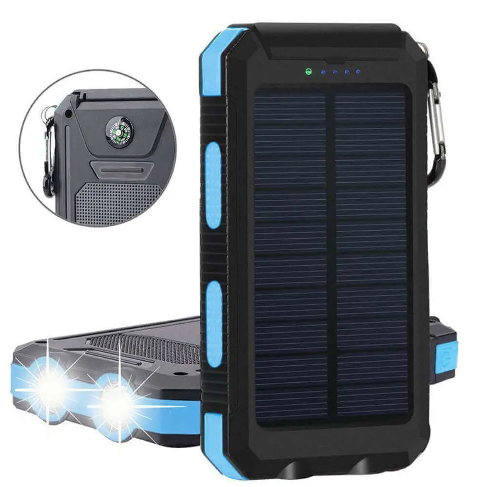 20000mAh Solarpanel Wireless Power Bank externe Batterie mit 4 USB-Anschlüsse