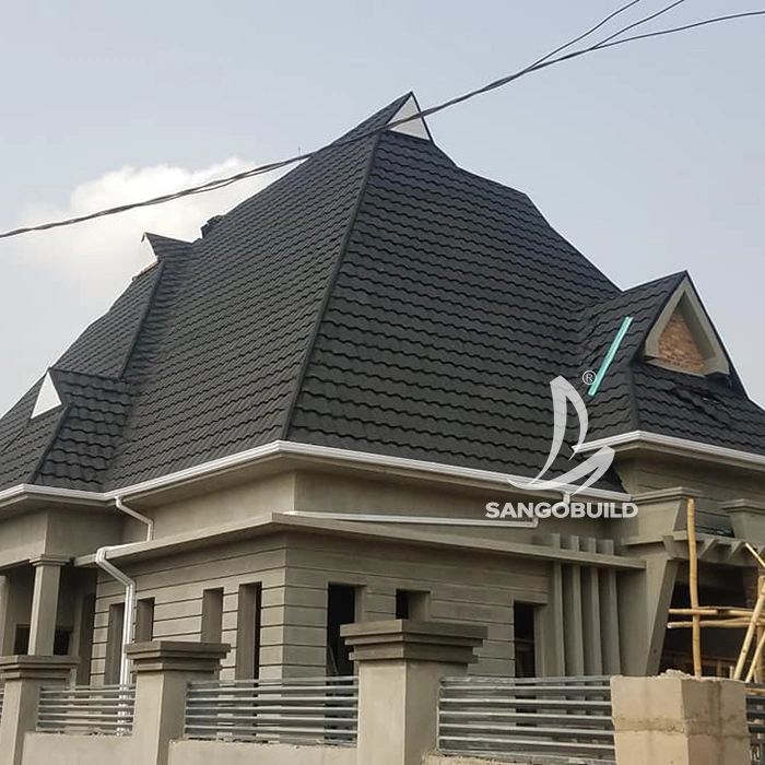 Sangobuild Manufacturer Building Roofing Material Import Stone Coated Wood Drain Type Roof Aluzinc Sheet Metal Tiles