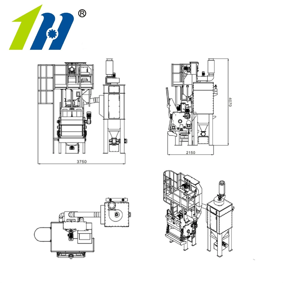 Bearing Cover Castings Automatic Crawler Type Shot Blasting Machine