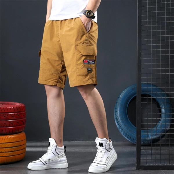 Outdoor Mens Big and Tall Cotton Relaxed Fit Ripstop Camouflage Camo Cargo Short with Pockets Shorts Elastic Waist Home