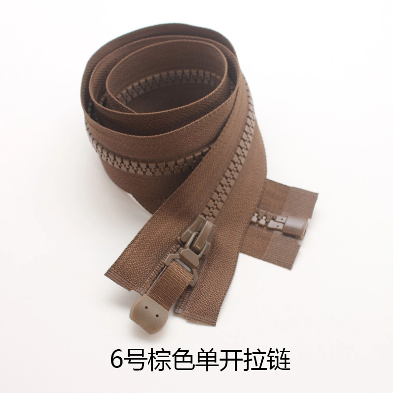 6# Resin Double-Headed Double-Opening Single-Opening Zipper 8# Brown Green Slider 6vs Jacket Placket Zipper