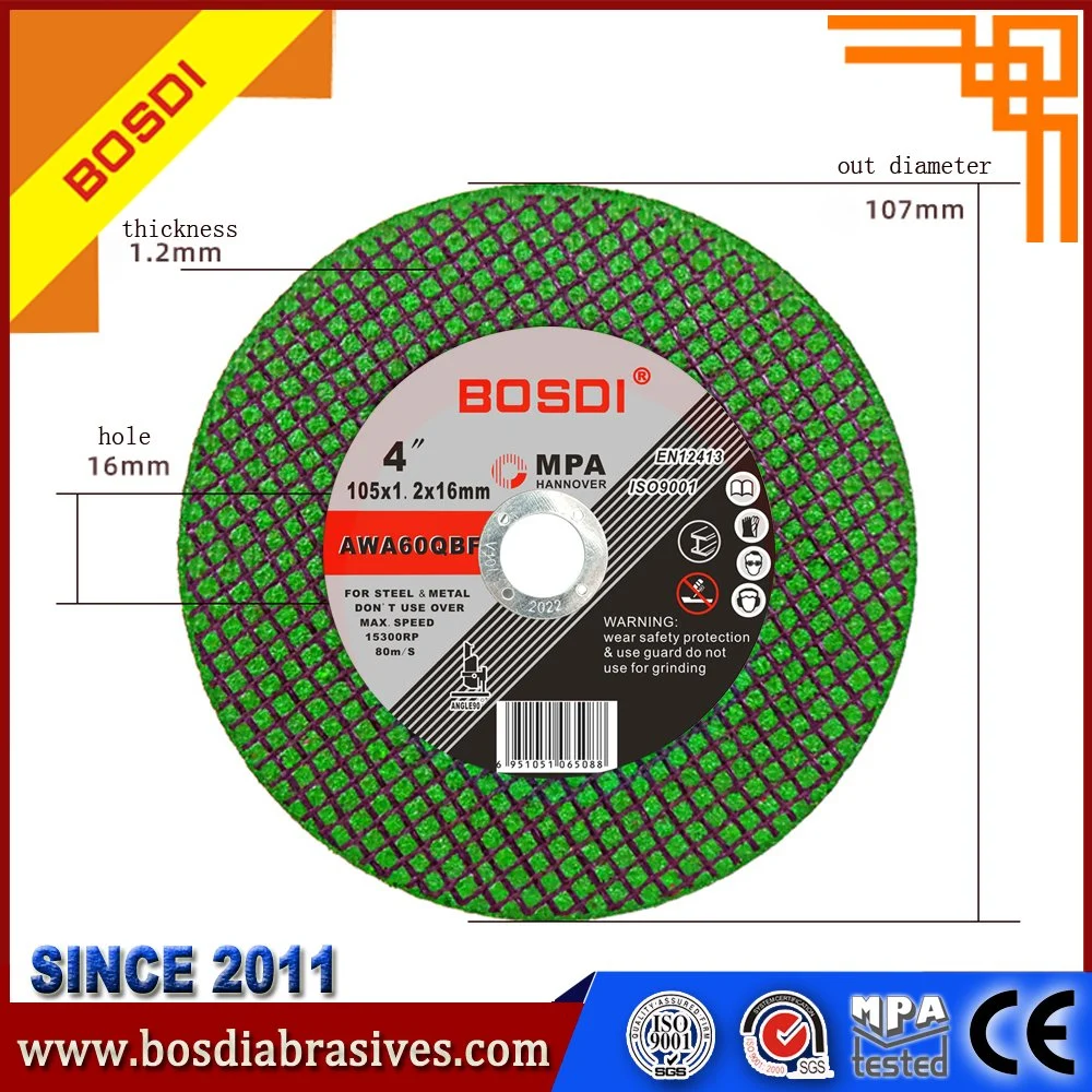 Ferramentas abrasivas Satc T41 4" vermelho/verde/preto de disco plano de resina/Disk/roda, roda de corte/Disc/Disk/Tool