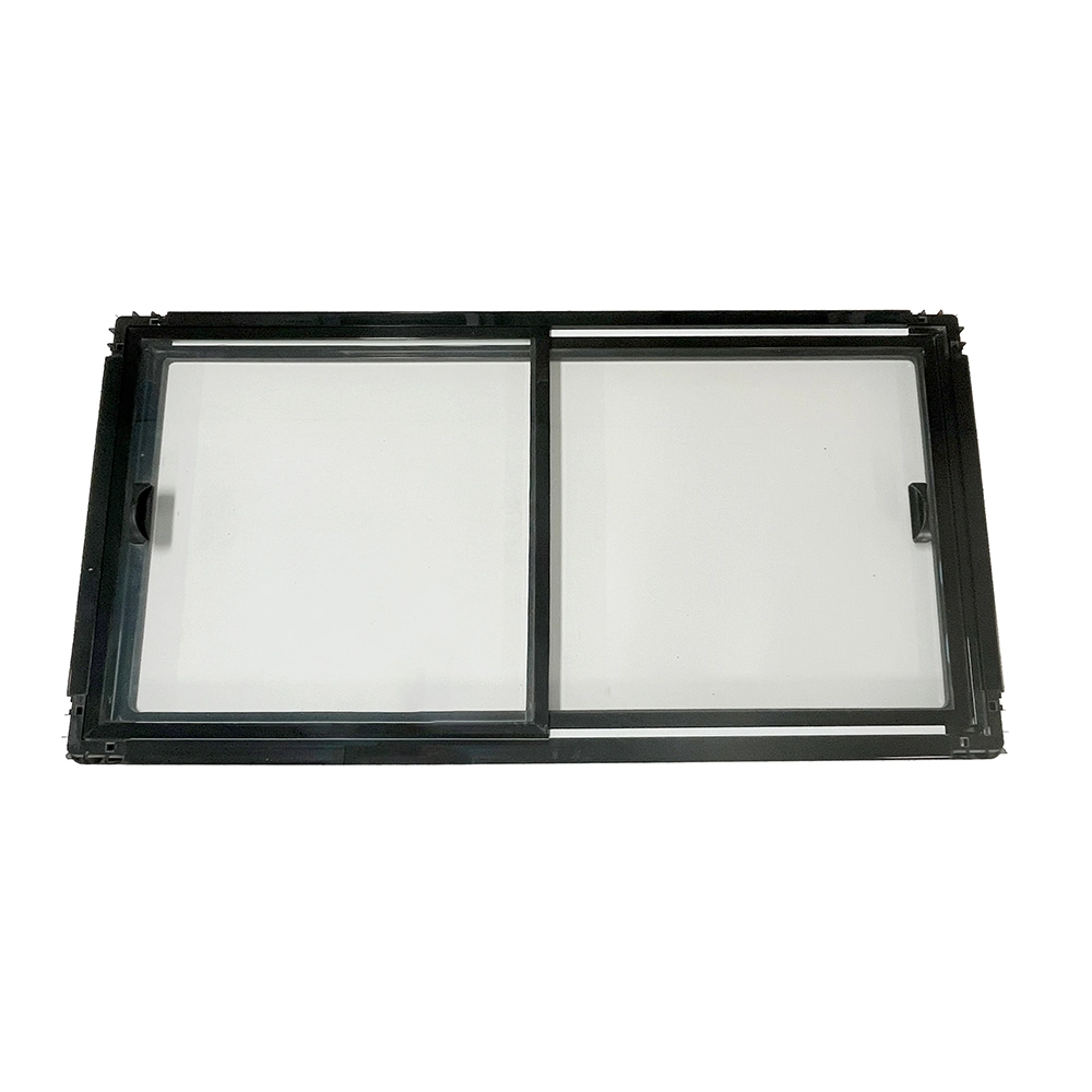 Black Color Island Toughened Glass Plastic Freezer Door