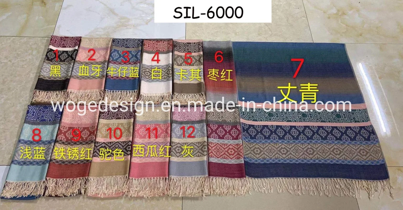 Mode Soft Lady Jacquard Ethnische Azteken Stil Schal 100%Viskose Pashmina Schal