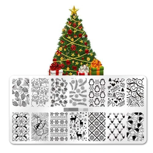 Custom Design Christmas Metal Stamp Nail Art Stamping Plates