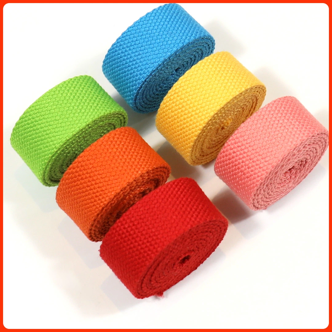 Manufacturer Thickened Colorful Polyester Straps Stocks Bags Belt Clothes Tape Cotton Webbing