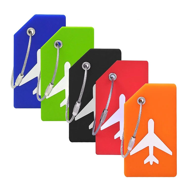 Bagagem de viagem em branco personalizada Tag Metal nylon borracha plástico Etiqueta de Bagagem em PVC maleável