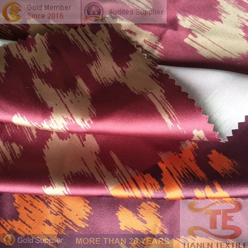 Printed Polyester Satin Fabric for Garment