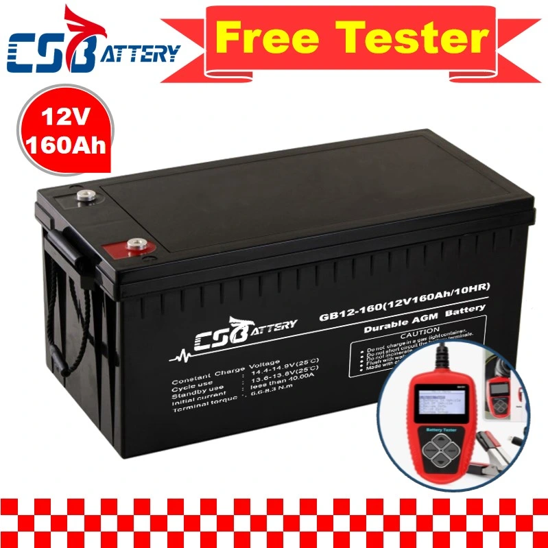 Csbattery 12V 160 Ач мощности AGM - аккумулятор для вилочного погрузчика/легкие двухместные коляски/морские/Телеком/экскаватора/Эми