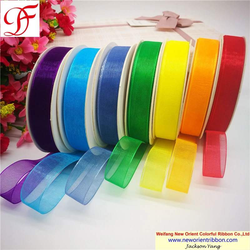 China Ribbon Big Supplier Nylon Sheer Organza Ribbon for Wedding/Accessories/Wrapping/Gift/Bows/Packing/Christmas Decoration