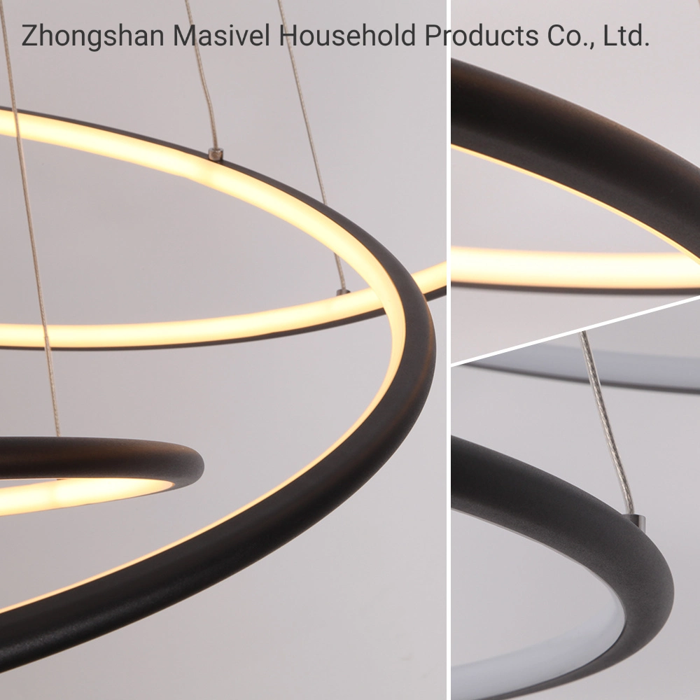 Iluminación Masivel moderna circular metálica para interiores LED Chandelier Light