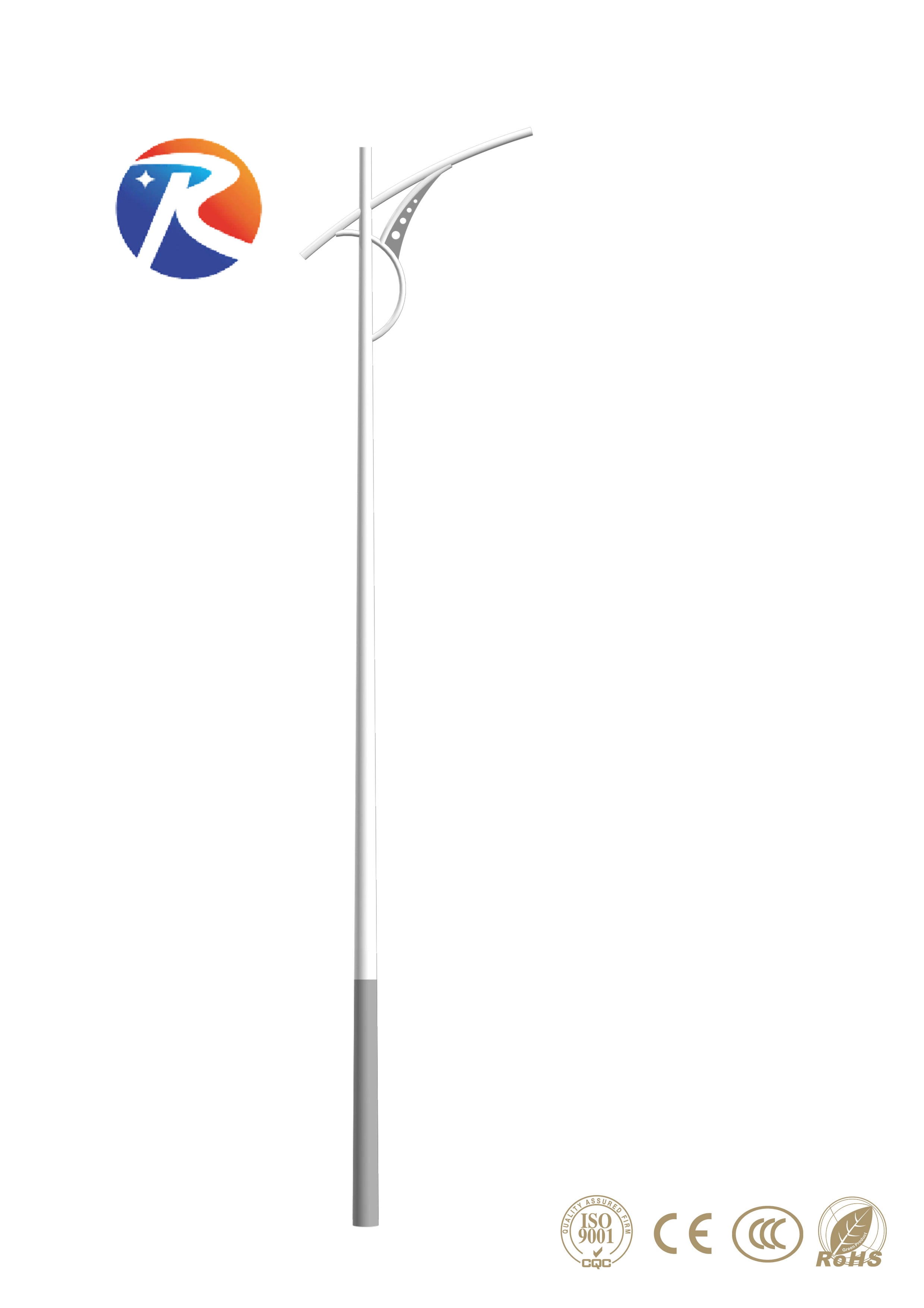 Galvanized Solar LED Garden Light Pole Lamp Post Lamp Pole Street Light Pole