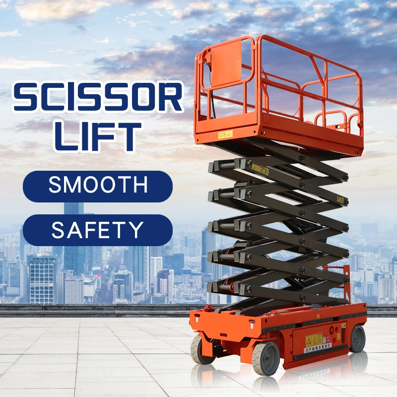 All Electric Self Propelled Work Platform Aerial Lift Platform Hydraulic Scissor Lift Stick Control