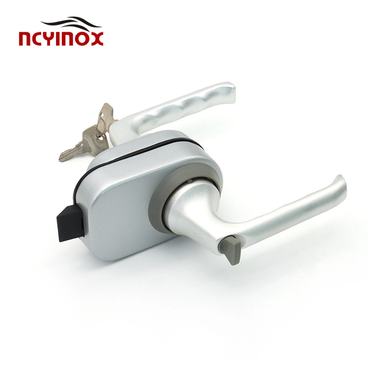 Aluminum Swing Tempered Handle Lock Office Glass Door Lock for Glass Door