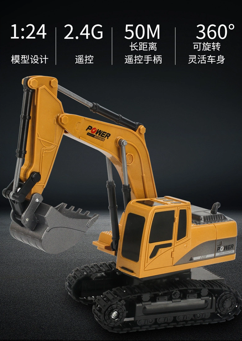 Top Selling Alloy 1: 16 RC Construction Toys Vehicles Remote Radio Control Toys Tractor Trucks Excavator Toy Car for Kids