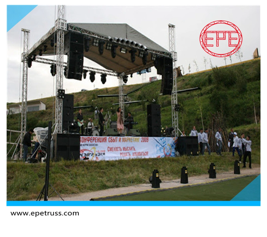 Escenario de concierto de la armadura del techo de la etapa de la pantalla con elevación de la armadura de la torre