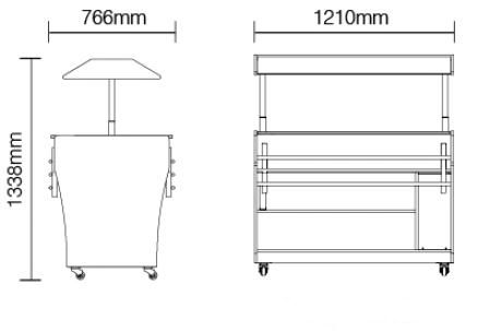 1210L Trolley Comercial eléctrico caliente buffet