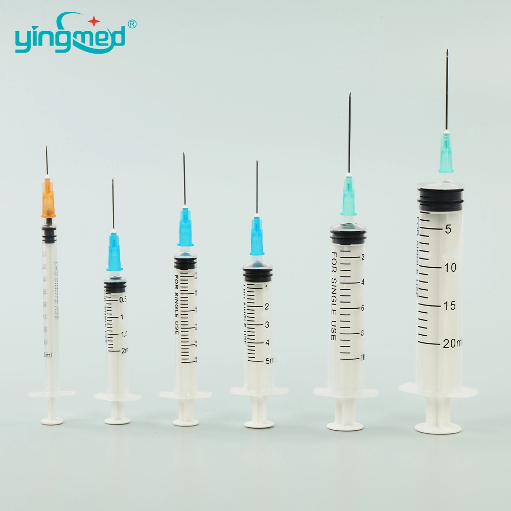 1ml 3 Ml 5ml 10ml 20ml 60ml Disposable Plastic Luer Lock Syringes with Needle