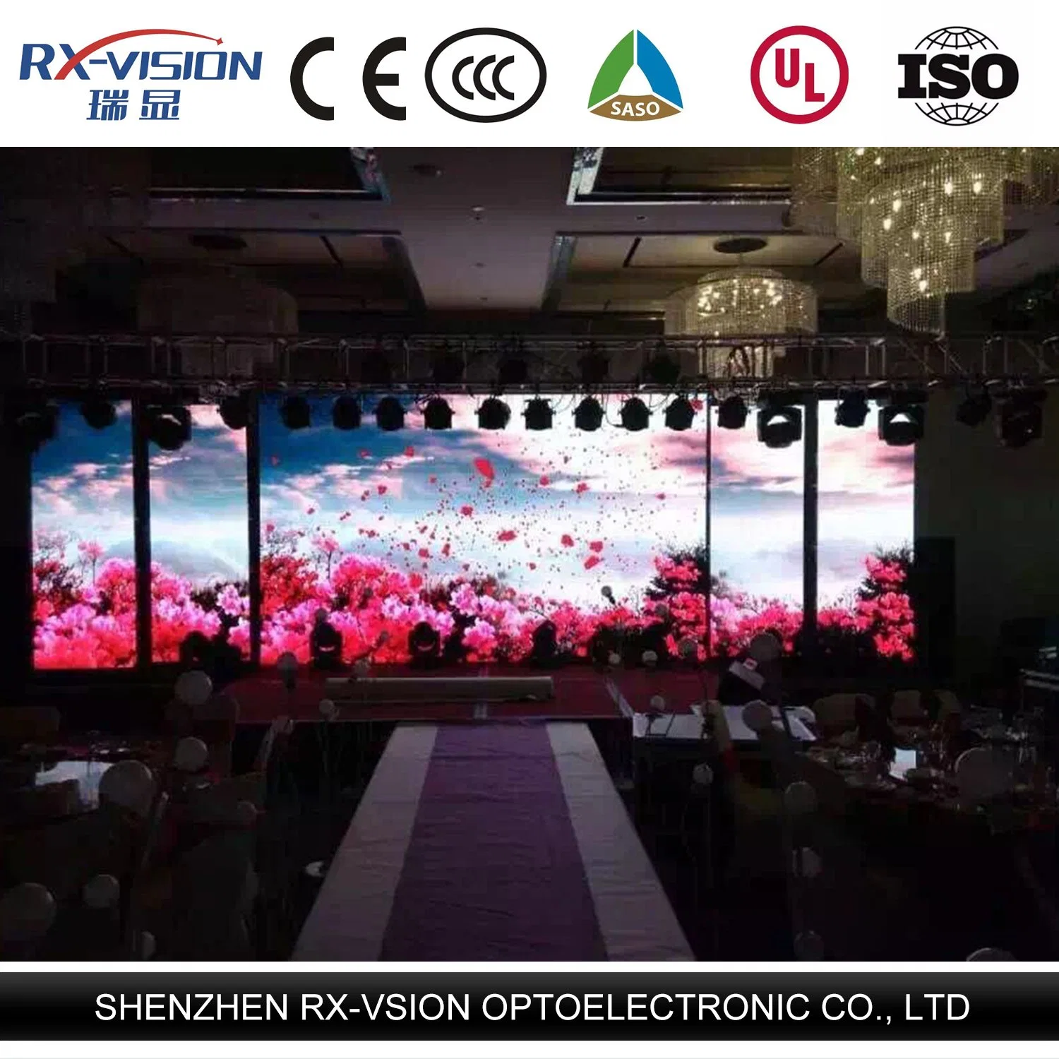 La etapa en el interior de la pared de vídeo pantalla LED de eventos