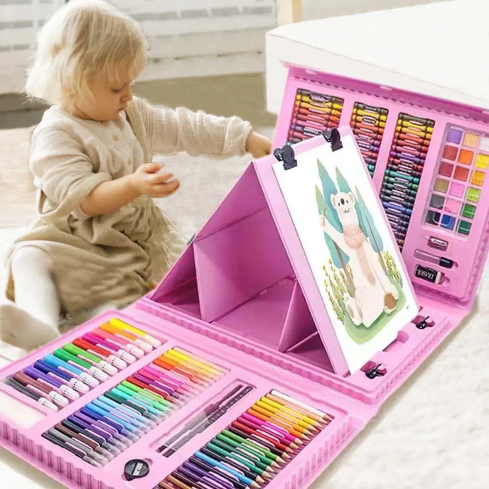 مجموعة فن الرسم التلوين 208PCS Paint Supplies Stationery Sets for الأطفال