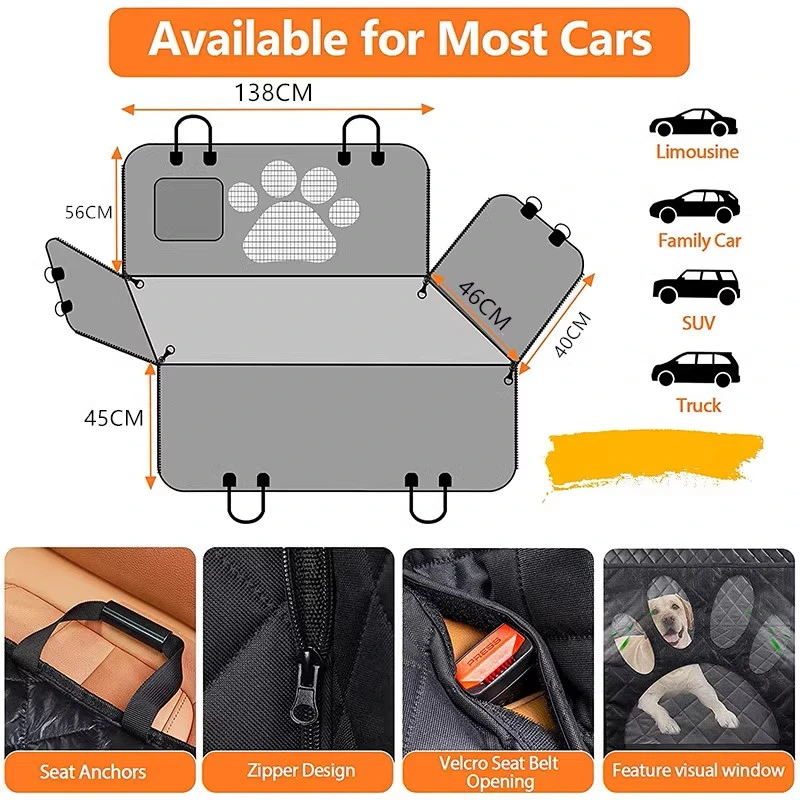 Car Pet Dog Mat, Easy to Fold The Car Pet Cushion. Protects The Car Seat Neatly