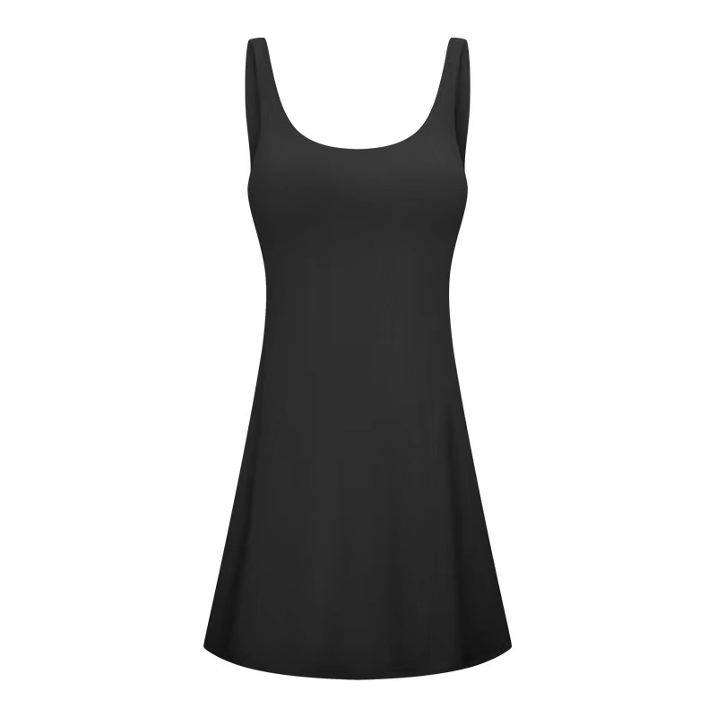 2022 Nova 2 em 1 Activity Dress Tennis Dress Senhoras Plain Mini Golf Dress ginásio Fitness vestuário Desporto saia